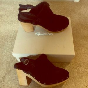 Madewell shearling clogs Black